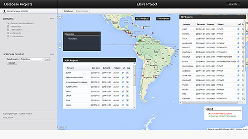 ELCIRA’s interactive map shows Research Groups from Europe and Latin America
