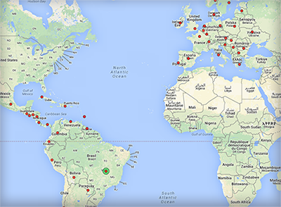 ELCIRA’s interactive map shows Research Groups from Europe and Latin America